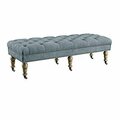 Linon Home Dcor 62 in. Isabelle Washed Blue Linen Bench 368254BLU01U